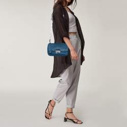 Pre Owned Prada Blue Leather Shoulder Bag