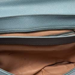 Pre Owned Prada Light Blue Saffiano Leather Sound Top Handle Bag