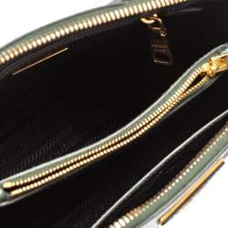 Pre Owned Prada Dark Green Saffiano Lux Leather Small Promenade Satchel