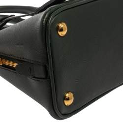 Pre Owned Prada Dark Green Saffiano Lux Leather Small Promenade Satchel