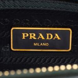 Prada Dark Green Saffiano Lux Leather Small Promenade Satchel