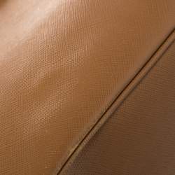 Pre Owned Prada Tan Saffiano Lux Leather Medium Galleria Double Zip Tote