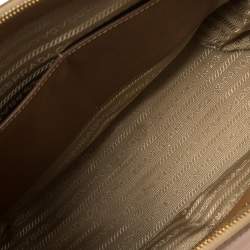 Pre Owned Prada Tan Saffiano Lux Leather Medium Galleria Double Zip Tote