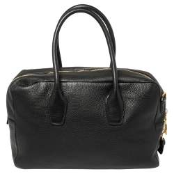 Pre Owned Prada Black Leather Bauletto Satchel