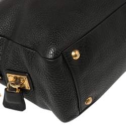 Pre Owned Prada Black Leather Bauletto Satchel