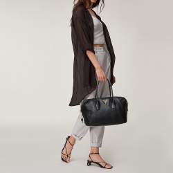 Pre Owned Prada Black Leather Bauletto Satchel