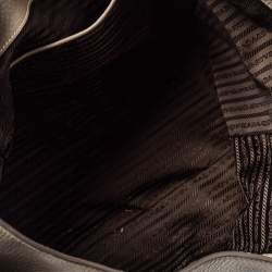 Pre Owned Prada Taupe Vitello Daino Leather Manici Shopper Tote