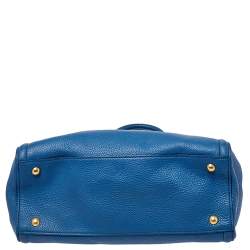 مملوكة مسبقًا Prada Blue Vitello Daino Leather Tote