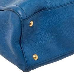 مملوكة مسبقًا Prada Blue Vitello Daino Leather Tote