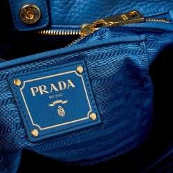 مملوكة مسبقًا Prada Blue Vitello Daino Leather Tote