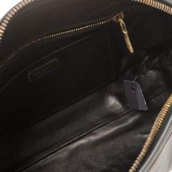 Pre Owned Prada Ombre Black Vitello Vintage Leather Large Dome Clutch