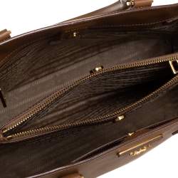 Pre Owned Prada Brown Saffiano Lux Leather Medium Tote