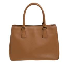 Pre Owned Prada Brown Saffiano Lux Leather Medium Tote