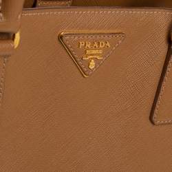 Pre Owned Prada Brown Saffiano Lux Leather Medium Tote