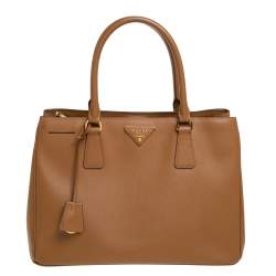 Pre Owned Prada Brown Saffiano Lux Leather Medium Tote