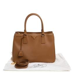 Pre Owned Prada Brown Saffiano Lux Leather Medium Tote