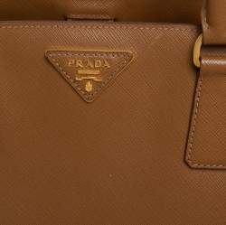 Pre Owned Prada Brown Saffiano Lux Leather Medium Tote