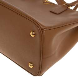 Pre Owned Prada Brown Saffiano Lux Leather Medium Tote
