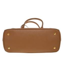 Pre Owned Prada Brown Saffiano Lux Leather Medium Tote
