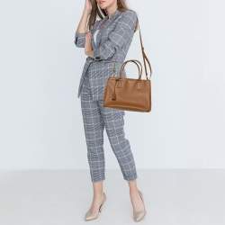 Pre Owned Prada Brown Saffiano Lux Leather Medium Tote