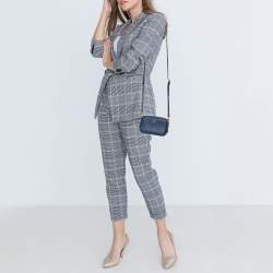 Pre Owned Prada Blue Saffiano Lux Leather Camera Crossbody Bag