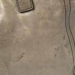 Pre Owned Prada Grey Soft Leather Front Zip Tote