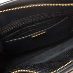 مملوكة مسب قًا Prada Navy Blue Saffiano Lux Leather Parabole Tote