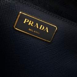 مملوكة مسبقًا Prada Navy Blue Saffiano Lux Leather Parabole Tote