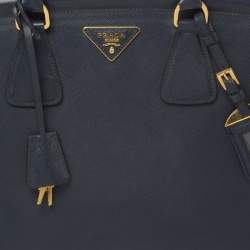 مملوكة مسبقًا Prada Navy Blue Saffiano Lux Leather Parabole Tote