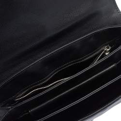 Pre Owned Prada Black Saffiano Lux Leather and Nylon Flap Chain Shoulder Bag