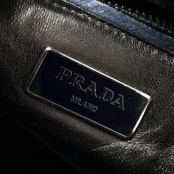 Pre Owned Prada Navy Blue Leather Twin Pocket Tote