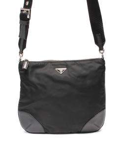 Prada Black Leather   Messengers