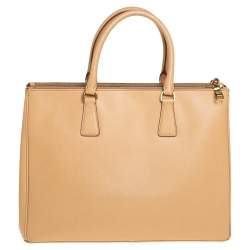 Pre Owned Prada Beige Saffiano Lux Leather Large Galleria Tote
