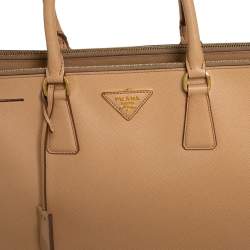 Pre Owned Prada Beige Saffiano Lux Leather Large Galleria Tote