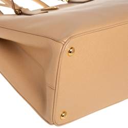 Pre Owned Prada Beige Saffiano Lux Leather Large Galleria Tote