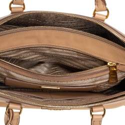 Pre Owned Prada Beige Saffiano Lux Leather Large Galleria Tote
