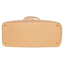 Pre Owned Prada Beige Saffiano Lux Leather Large Galleria Tote