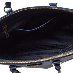 Pre Owned Prada Blue Saffiano Lux Leather Large Double Zip Tote