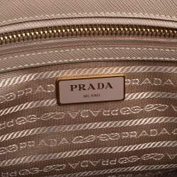 Pre Owned Prada Beige Saffiano Lux Leather Small Galleria Tote