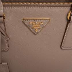 Pre Owned Prada Beige Saffiano Lux Leather Small Galleria Tote