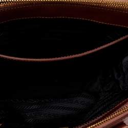 Pre Owned Prada Metallic Pink Saffiano Lux Leather Mini Galleria Tote