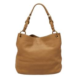 Pre Owned Prada Beige Vitello Daino Leather Hobo