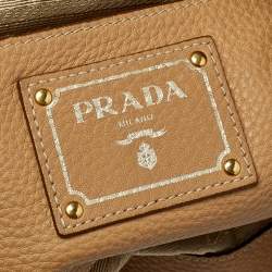 Pre Owned Prada Beige Vitello Daino Leather Hobo