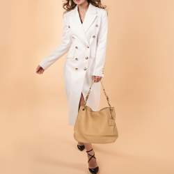 Pre Owned Prada Beige Vitello Daino Leather Hobo