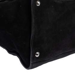 Pre Owned Prada Black Suede Twin Pocket Tote