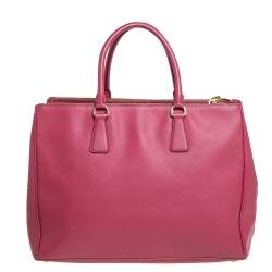 Pre Owned Prada Pink Saffiano Lux Leather Large Galleria Tote