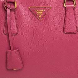 Pre Owned Prada Pink Saffiano Lux Leather Large Galleria Tote
