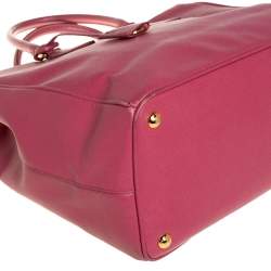 Pre Owned Prada Pink Saffiano Lux Leather Large Galleria Tote