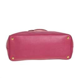 Pre Owned Prada Pink Saffiano Lux Leather Large Galleria Tote