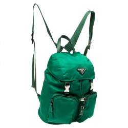 Pre Owned Prada Green Tessuto Nylon Zainetto Backpack